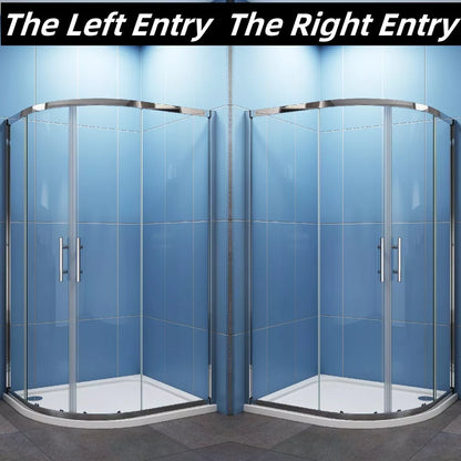 Quadrant Shower Enclosure Walk In Corner Cubicle 6mm Glass Screen Door and Tray