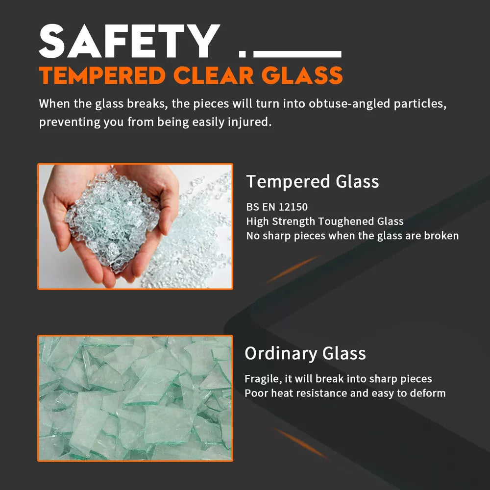 Sliding Shower Door 6/8mm Glass Cubicle Screen Shower Enclosure Side Panel Tray