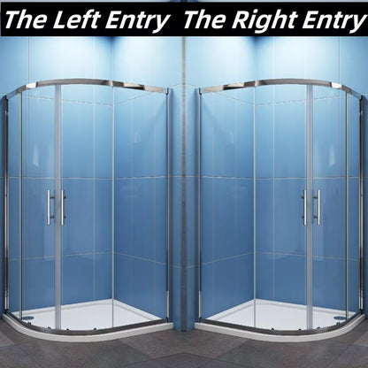 Quadrant Shower Enclosure Walk In Corner Cubicle 6mm Glass Screen Door and Tray