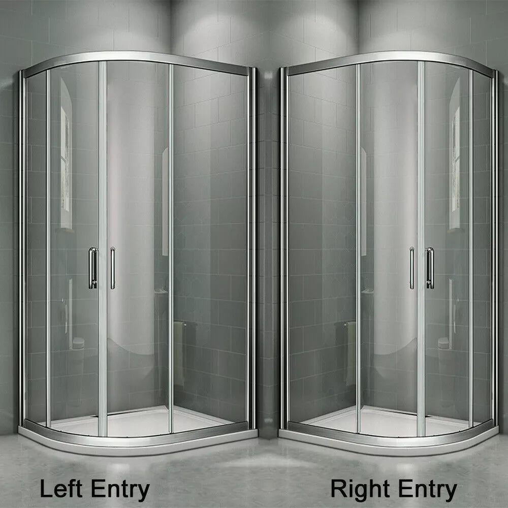 Offset Quadrant Shower Enclosure Corner Cubicle Door and Tray-800/900/1000/1200