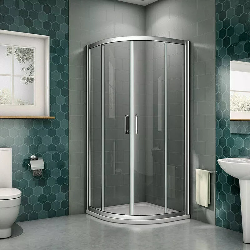 Offset Quadrant Shower Enclosure Corner Cubicle Door and Tray-800/900/1000/1200
